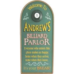  Billiard Parlor Personalized Billiards Room Sign