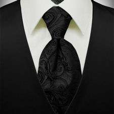 Premiere Satin Vest & Tie (36 Colors)    Black  