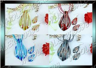 20sets 4styles Lampwork Glass Pendant Necklace+Earrings  