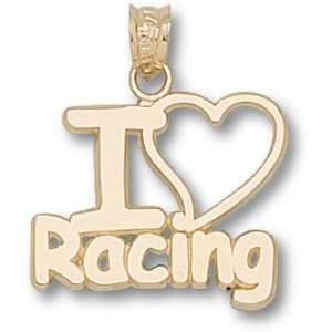  Indianapolis Motor Speedway I Love Racing Pendant   14KT 