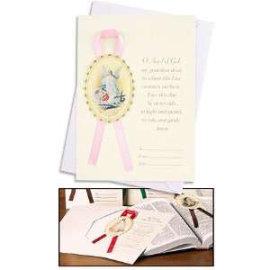 Guardian Angel Girl Greeting Card, Bookmark and Envelope with Holy 