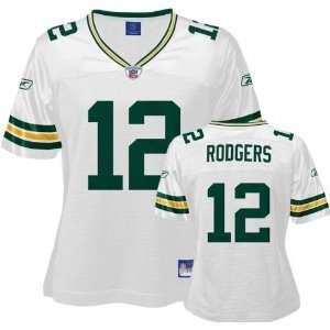 : Aaron Rodgers White Reebok Replica Green Bay Packers Womens Jersey 