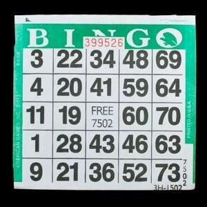  1 on Green Bingo Paper Cards   500 cards per pack Toys 