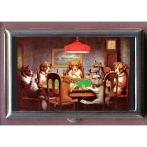  DOGS PLAYING POKER FUNNY ART Coin, Mint or Pill Box: Made 