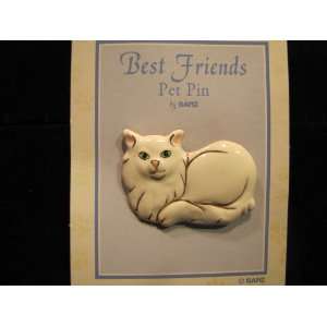  White Kitty Best Friends Jewelry Pin 