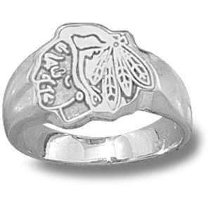 Chicago Blackhawks NHL Head Logo Ring 6.75 (Silver):  
