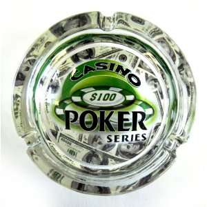  Designer Glass Poker Theme Ashtray