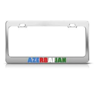 Azerbaijan Flag Country license plate frame Stainless Metal Tag Holder
