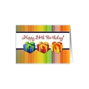  Happy 24th Birthday   Colorful Gifts Card: Toys & Games