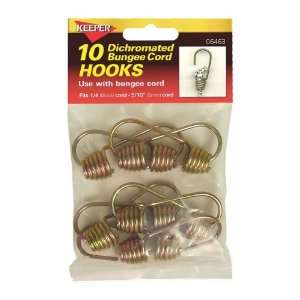  Keeper 06463 6MM 1/4 inch 10 Pack Bungee Cord Hooks 