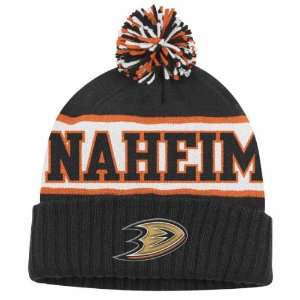 Anaheim Ducks Wraparound Cuffed Pom Knit Hat:  Sports 
