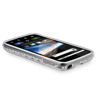White Argyle TPU Case+Privacy LCD For Motorola Atrix 4G  