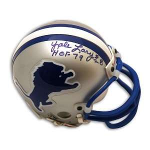 Yale Lary Autographed/Hand Signed Detroit Lions Mini Helmet inscribed 