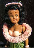 Vintage 1956 with Original Box Hawaii Hula Girl Plastic Doll w Sleep 