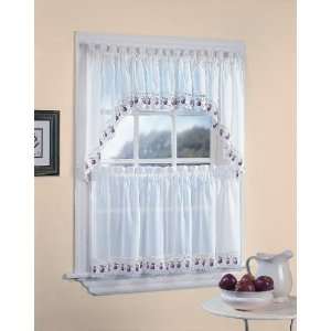   Red Apples Country Kitchen Curtain Tier Set 24   36 In