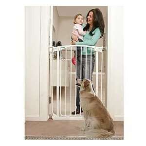   Tall Walk Through, Self Closing Dog and Pet Security Gate, White Pet