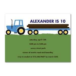  Birthday Party Invitations   Tractor Truck By Petite Alma 