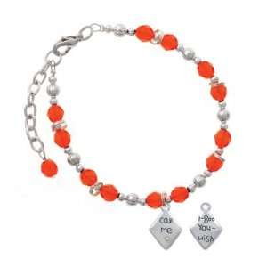Call Me with AB Crystal and 1 0 You Wish Orange Czech Glass Beaded 