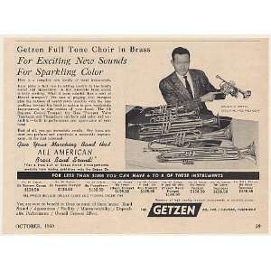  1960 Donald E Getzen Brass Band Instruments Print Ad 