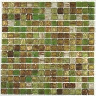 Green Apple Brown Copper Glass Tile Blend 3/4 x 3/4