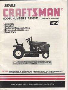  CRAFTSMAN LAWN TRACTOR 917.258542 OWNERS MANUAL  