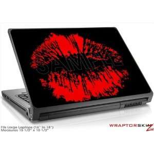  Large Laptop Skin Big Kiss Lips Red on Black: Electronics