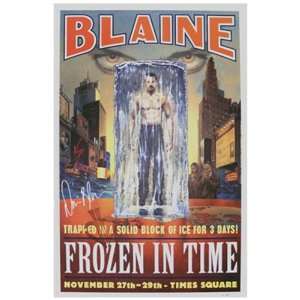 David Blaine Frozen in Time Poster   Autographed:  Home 