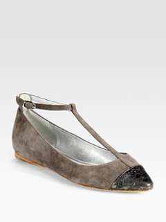 Belle by Sigerson Morrison   Suede T Strap Ballet Flats