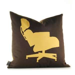  Inhabit 1956 Graphic Pillow   in Chocolate and Sunflower 