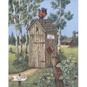  2 Vintage Outhouse Pictures Bathroom Privy Poster Print 