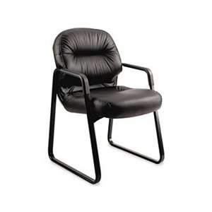  Leather 2090 Pillow Soft Series Guest Arm Chair, Black 