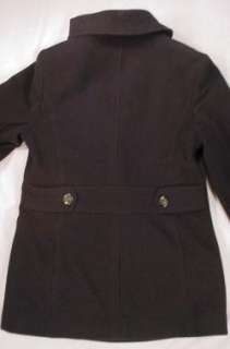JONES NEW YORK NAVY BLUE WOOL/CASHMERE DOUBLE BREASTED PEA COAT WOMENS 