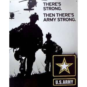 Army Metal Tin Sign Theres Army Strong  Kitchen 