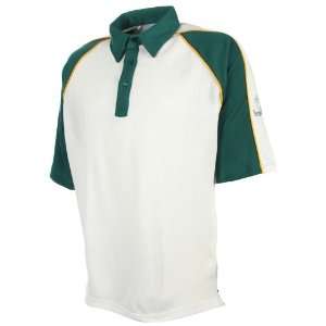  Mens Coloured Cream / Green Cricket Shirt Top  D483