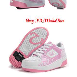 Heelys Girls Boys Trainers High Quality PU Pulley Shoes Big Size UK 