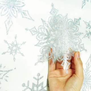 Christmas Silver Snowflake Wall STICKER Removable Decal  