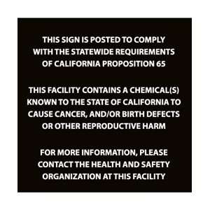 CP13R   California Prop 65, This Facility Contains A Chemical, 10 X 