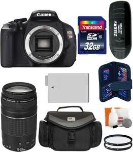Canon EOS Rebel T3i Digital Camera +Canon 75 300mm III Lens +32GB 