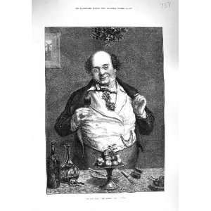    1876 Fine Art Portrait Last Toast Man Raising Glass
