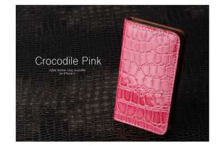 Apple iPhone 4 Leather Crocodile Case Cover Wallet Flip  