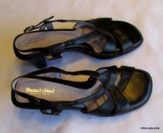 Wmns Beautifeel Black High Heel Sandal Shoe Sz 40 9 9.5  