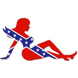  Mudflap Girl Shaped Rebel (Confederate) Flag Sticker 
