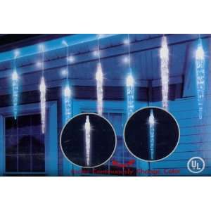   Blue & White Icicle Christmas Lights #ES68 247: Patio, Lawn & Garden
