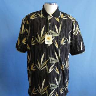 Hawaiian golf polo shirts resortwear Black M L XL 2XL  