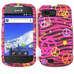 com ZTE Fury N850 N 850 Black and Pink Zebra with Colorful Peace Sign 