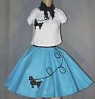 PC Aqua Blue 50s Poodle Skirt outfit Girl Sz 10,11,12