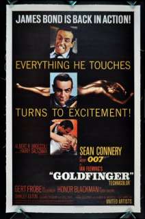 GOLDFINGER * 1SH ORIG MOVIE POSTER 1964 JAMES BOND  