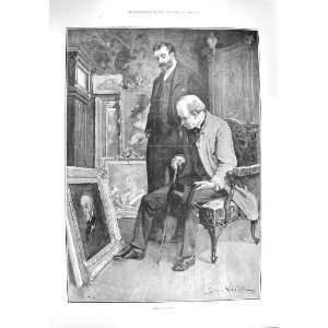  1894 ANTIQUE PRINT FAMILY PORTRAITS ART PAINTINGS MEN 