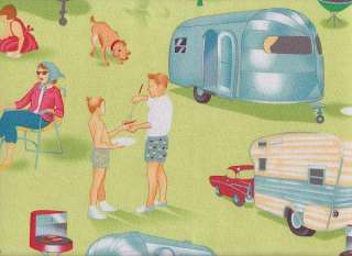   Placemat Vintage Retro 50s Travel Trailers Cars Camping Campers