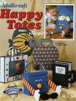 HAPPY TOTES~Plastic Canvas BOOK~5 Designs~UNIQUE  